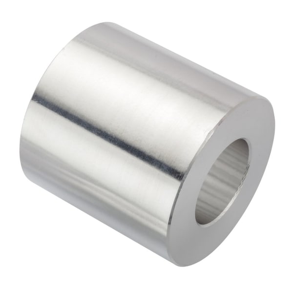 Round Spacer, 1 Screw Size, Plain Aluminum, 2 Overall Lg, 1 in Inside Dia