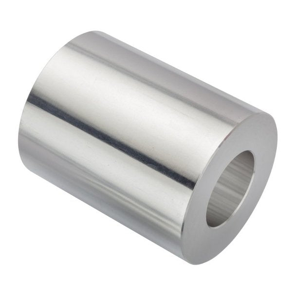 Round Spacer, 1 Screw Size, Plain Aluminum, 2-1/2 Overall Lg, 1 in Inside Dia