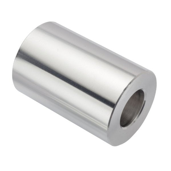 Round Spacer, 1 Screw Size, Plain Aluminum, 1/2 Overall Lg, 1 in Inside Dia