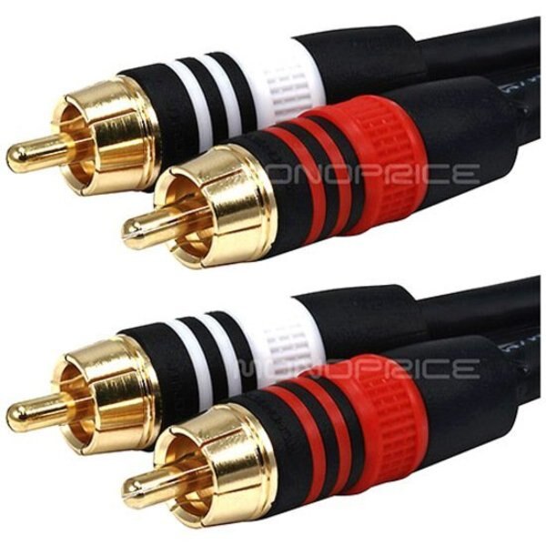 A/V Cable, 2 RCA M/M, 50ft
