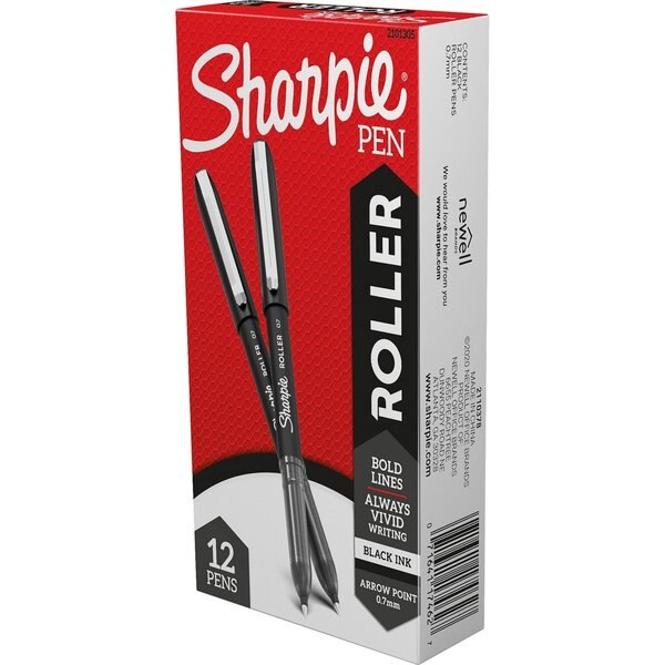 Rollerball Pen, Arrow Point, Black, PK12