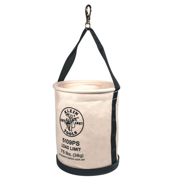Straight Wall Bucket, #6 Canvas, natural, 15