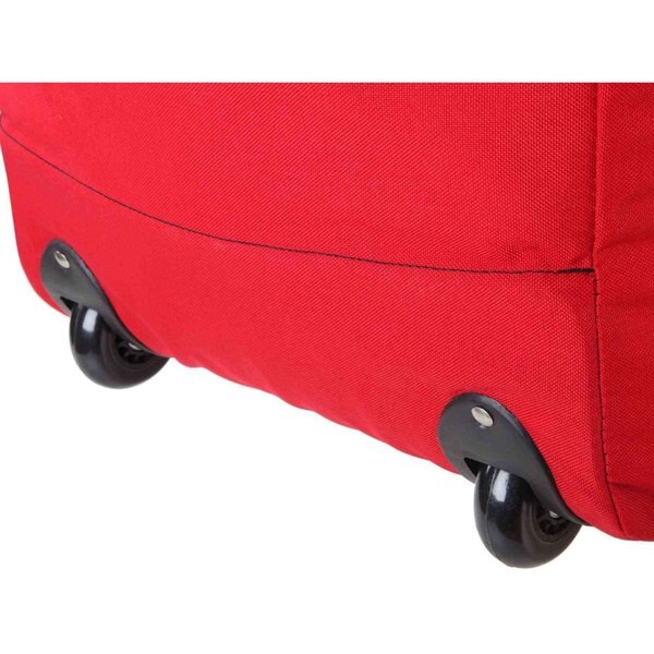 Wheeled Gear Bag, 1000D Nylon, Double Coated, Red, 16 in Height