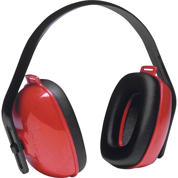 Over-the-Head Ear Muffs, 25 dB, QM, Black/Red