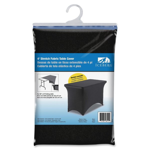 Table Cover, Rectangle, 48inLx24inW, Black