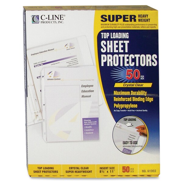 Page Protector, Poly, Clear, PK50