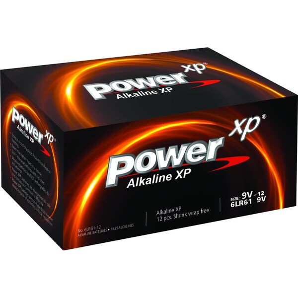 Power XP 9V Alkaline Battery, 12 PK