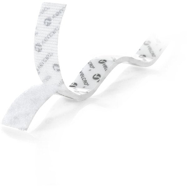 Reclosable Fastener, Rubber Adhesive, 15 ft, 3/4 in Wd, White