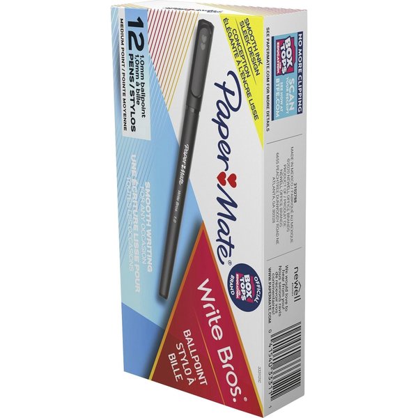 Pen, Writebros, Stick, Med, Bk, PK12