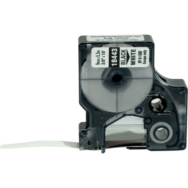 Rhinoâ¢ Label Cartridge, 18 ft. L, Black/White