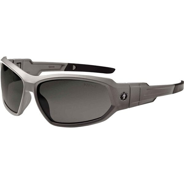 Safety Glasses, Traditional Smoke PC Decenter Lens, Anti-Fog, Scratch-Resistant