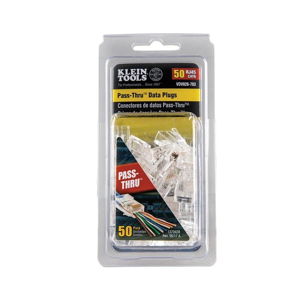 Pass-Thruâ¢ Modular Data Plug, CAT6, 50-Pack