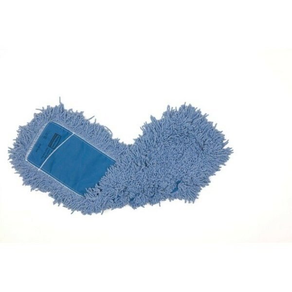 24 in L Blended Mop Head, Looped-End, Blue, Cotton/Synthetic