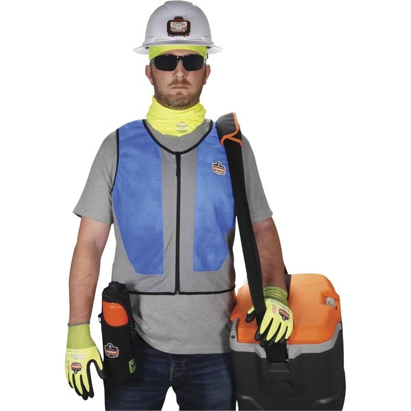 Cooling Vest, 4 hr. Time, 2XL Size, Blue