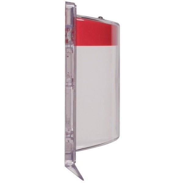 Pull Statoin Cover with Horn, Polycarbonate, Wall Mount, Red/Clear, 3 3/16 in Depth, 6 13/16 in Wide