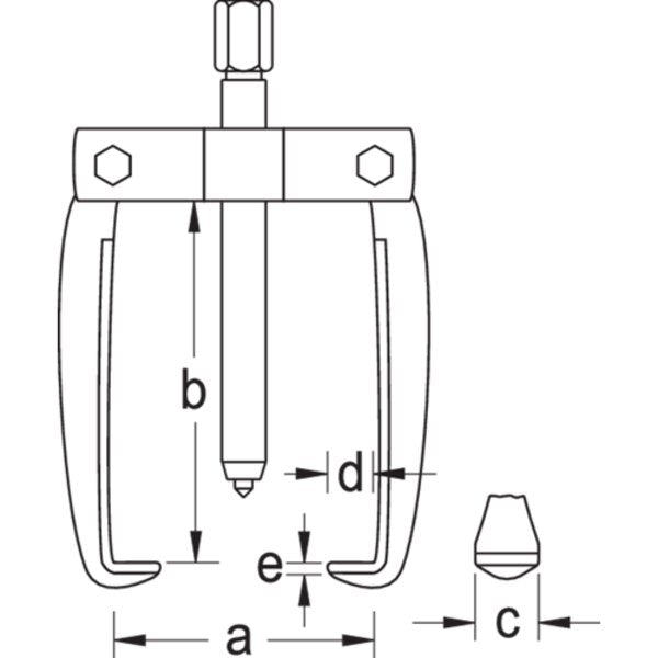 Puller, 2-Arm Pattern, 110 x 110mm