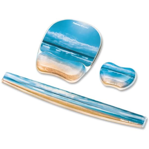 Mousepad w/Wrist Support, Sandy Beach