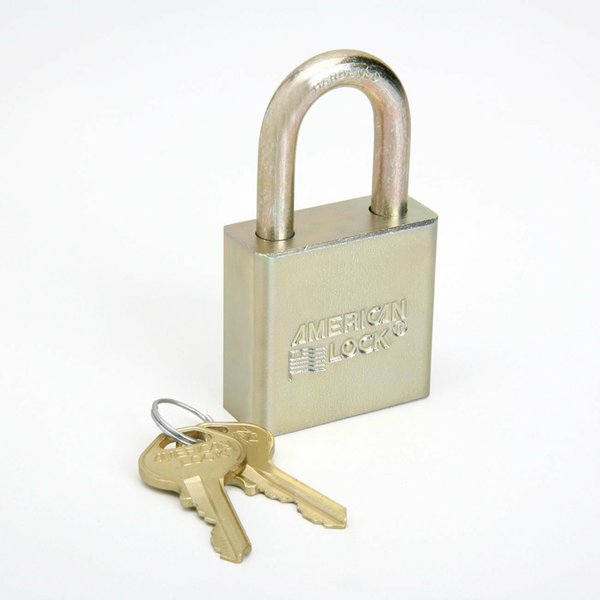 Padlock, Keyed Different, Standard Shackle, Rectangular Steel Body, Boron Shackle, 3/4 in W