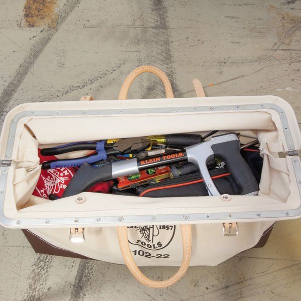 Wide-Mouth Tool Bag, Heavy-Duty #8 Natural Canvas, 1 Pockets