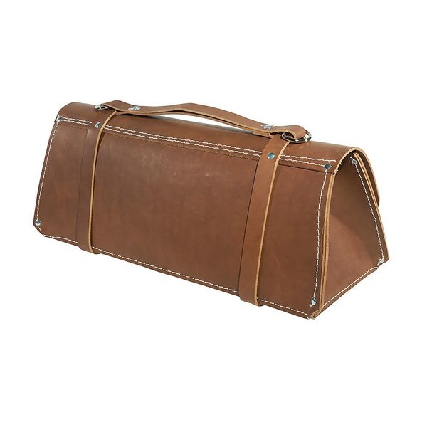Wide-Mouth Tool Bag, Extra Heavy Duty Leather, 1 Pockets, Brown