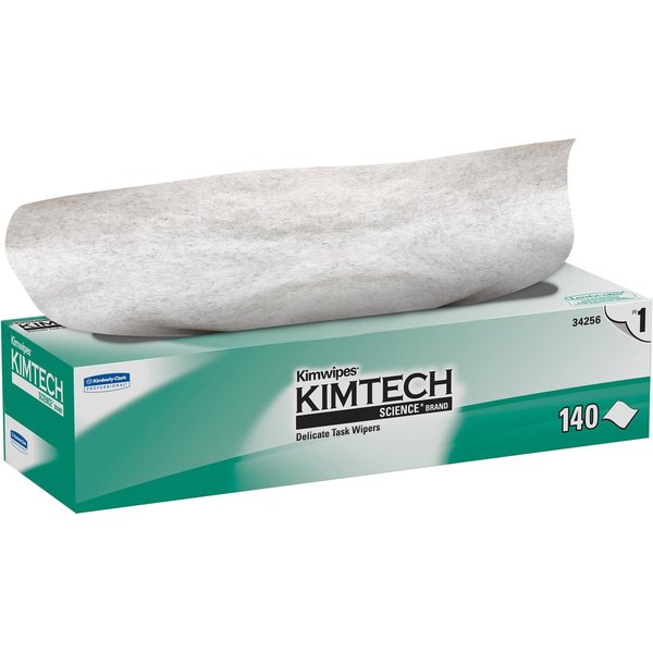 Dry Wipe, White, Box, 1-Ply Tissue, Laboratory / Critical Task, 140 Wipes, 14 3/4 in x 16 1/2 in