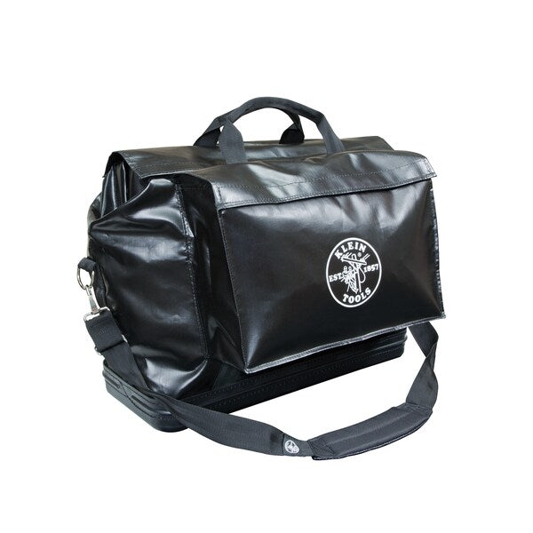 Tool Bag, Vinyl Coated Polyester, 2 Pockets, Black, 20