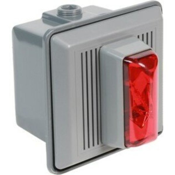 Horn Strobe, Red, 5-1/2 In. H, 120VAC