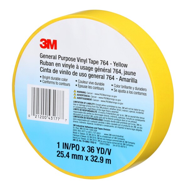 GenerlPurposeVnylTp764Yellow, 1n, PK36