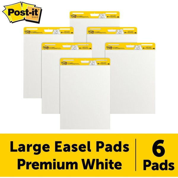 Easel Pad, Plain, White, 25 in x 30 in, PK6