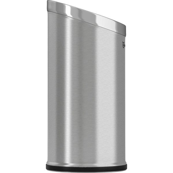 15 gal Round Trash Can, Silver, Stainless Steel