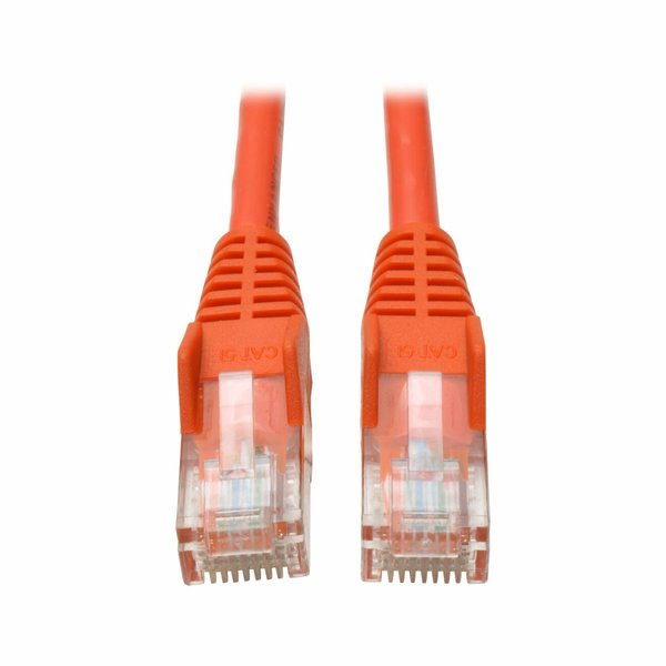 Cat5e Cable, Snagless, Molded, Orange, 7ft