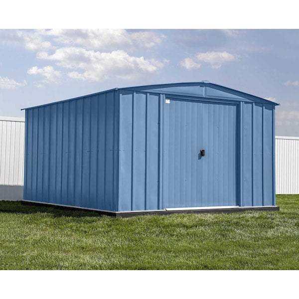 10x14 Classic Steel Storage Shed, Blue Grey