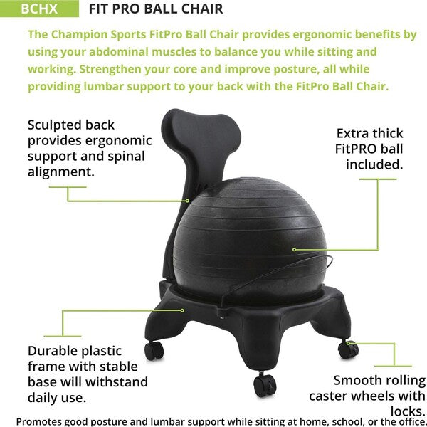Fitpro Ball, Chair Blk, Fitness/Podture