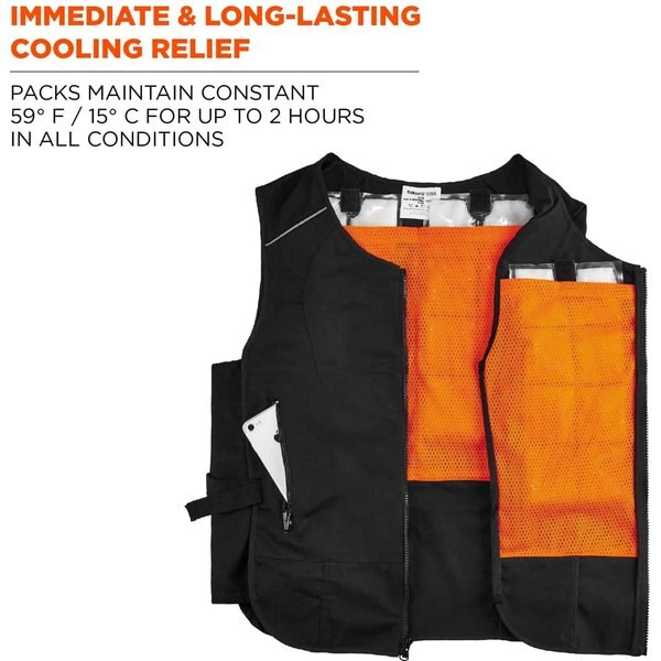 Cooling Vest, Cold Pack Inserts, Zipper