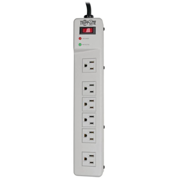 Surge Protector Strip, 6 Outlet, White