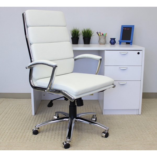 Executive Chair, Fixed, White