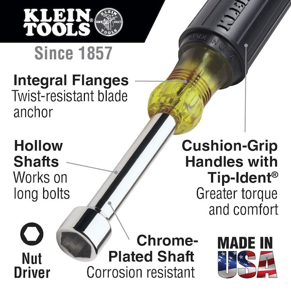 7/16-Inch Nut Driver, 6-Inch Hollow Shaft