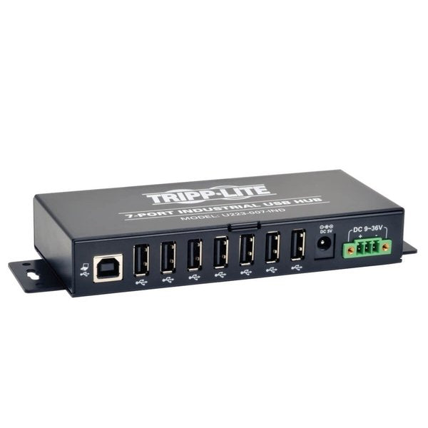USB 2.0 Hub, Hi-Speed, 7-Port, Rugged, Mount