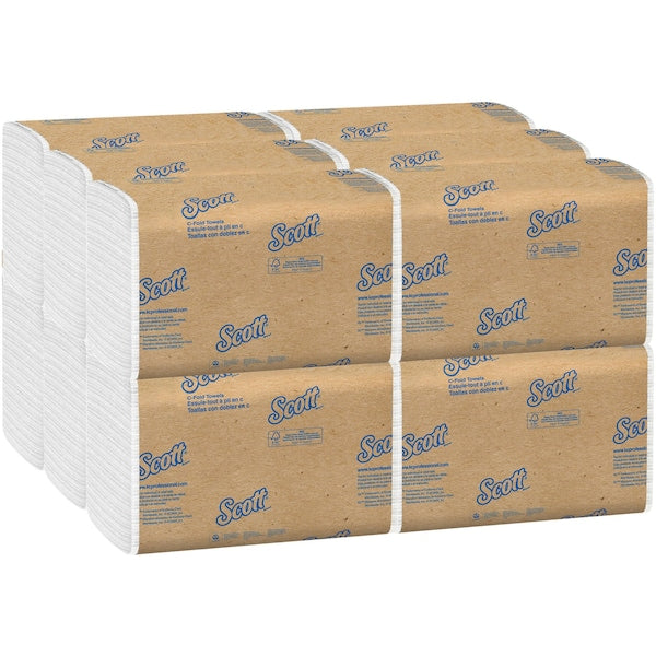 Essential C-Fold Paper Towels, 1, 200, White, 12 PK