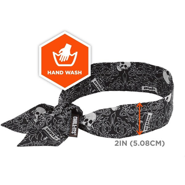 Bandana, Black/White, Skulls, Closure Tie