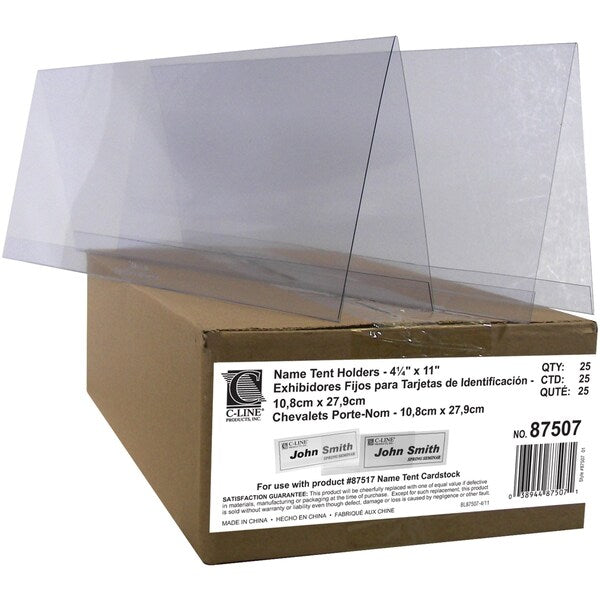 Name Tent Holder, Rigid, 4-1/4 x 11, PK25