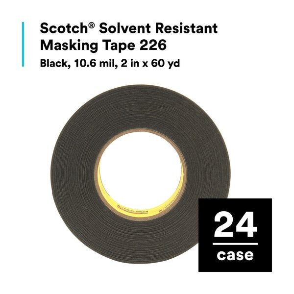 Masking Tape, Black, 2 In. x 60 Yd., PK24