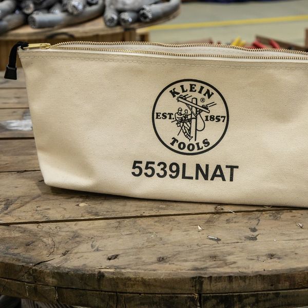 Canvas Bag with Zipper, Large Natural, No. 8 Canvas, Natural, 8
