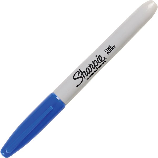 Permanent Marker, Fine Tip Blue PK12