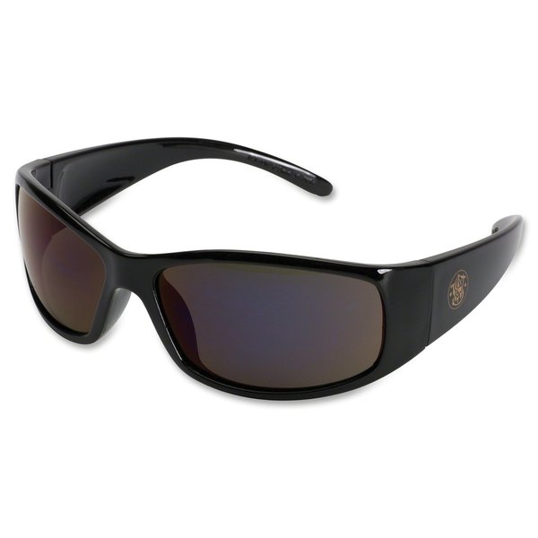 Safety Glasses, Wraparound Smoke Polycarbonate Lens, Anti-Fog, Scratch-Resistant