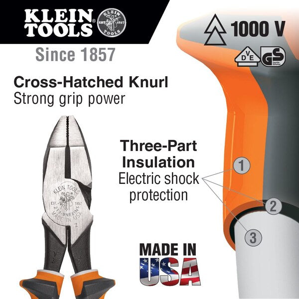 Insulated Pliers, Slim Handle Side Cutters, 8-Inch