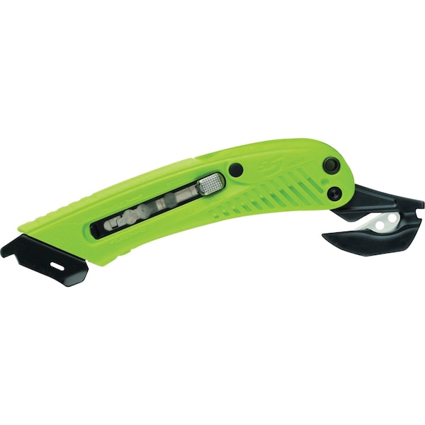 Safety Knife, 3 Fixed Blade Depths, Safety Point, Plastic, 6 in L.