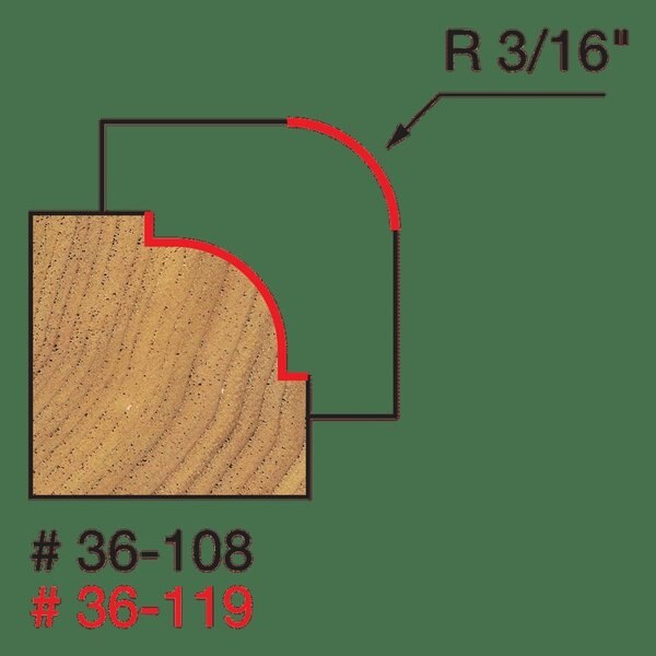 Radius Beading Bit, 3/16