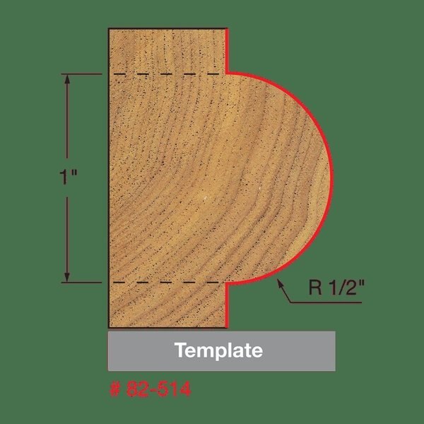Radius Half Round Bit with Bearing, 1/2
