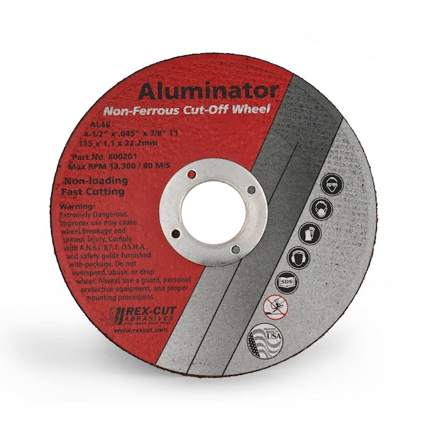 Aluminator Cut Off Wheel 4 1/2 X .045 X 7/8 T1 Aluminator